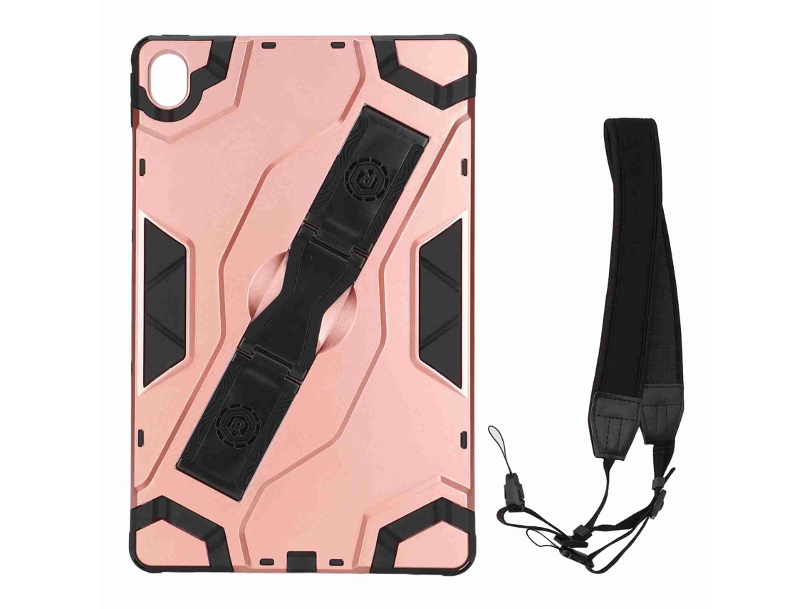 Raum-capa Ultrafina Antiqueda Para Lenovo Tab P11 11 Polegadas Com Alças Ombro E Mão Ouro Rosa