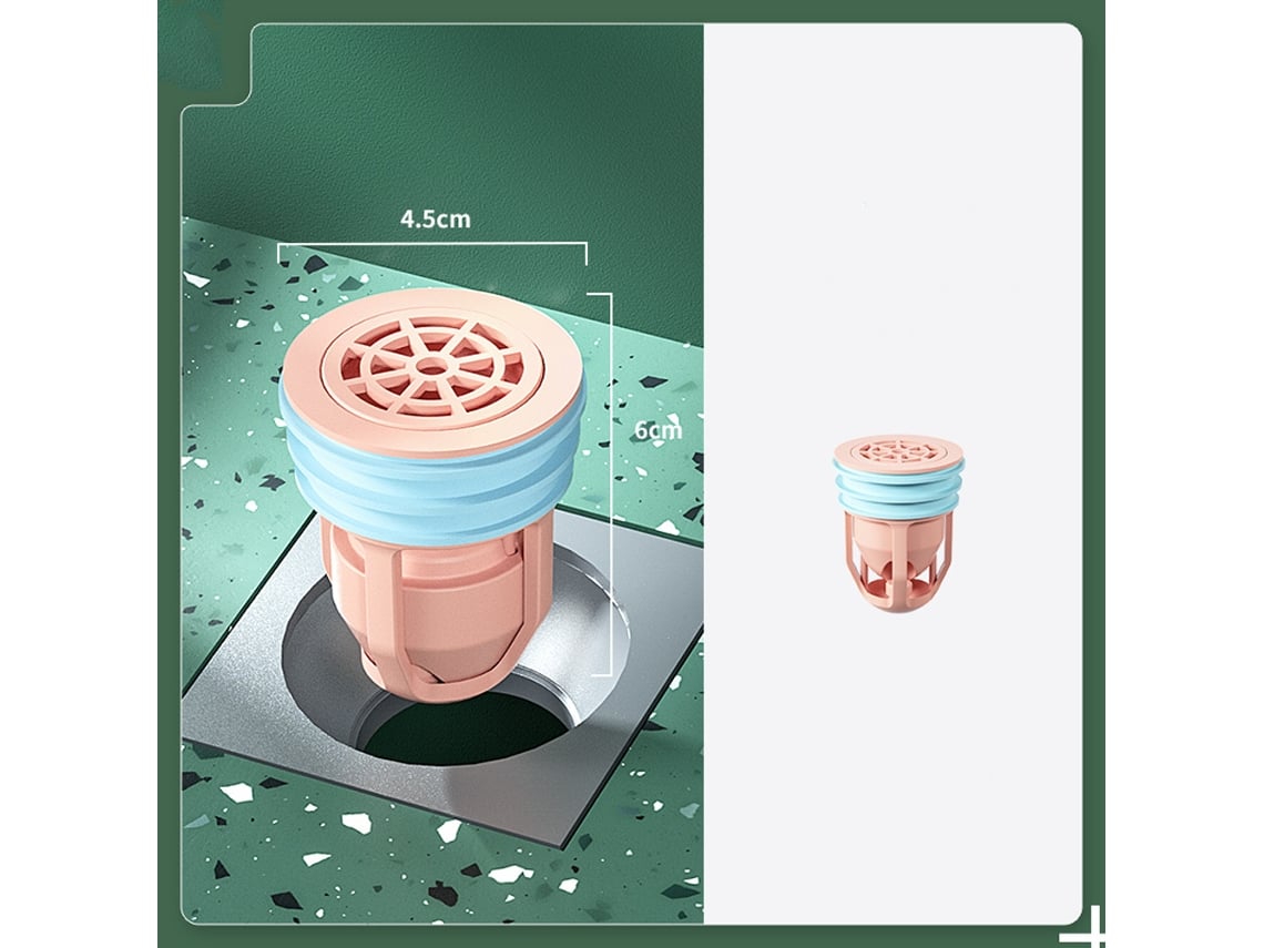 2 Unidades Filtro Coletor de Cabelo para Ralo de Piso com Desodorizante, Zqkla AQUAFORGE (rosa + Azul)
