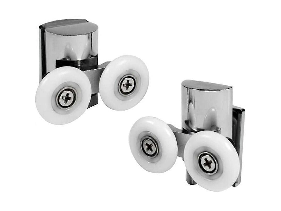 Ruedas Deslizantes para Porta de Ducha de 23mm, Material Nylon Y Acero Inoxidable, para Cristal de 4 8mm, 2 Piezas