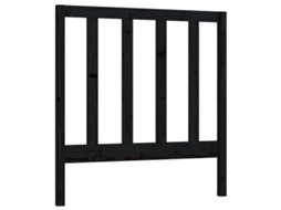 Vidaxl Cabeceira De Cama 81x4x100 Cm Pinho Maciço Preto