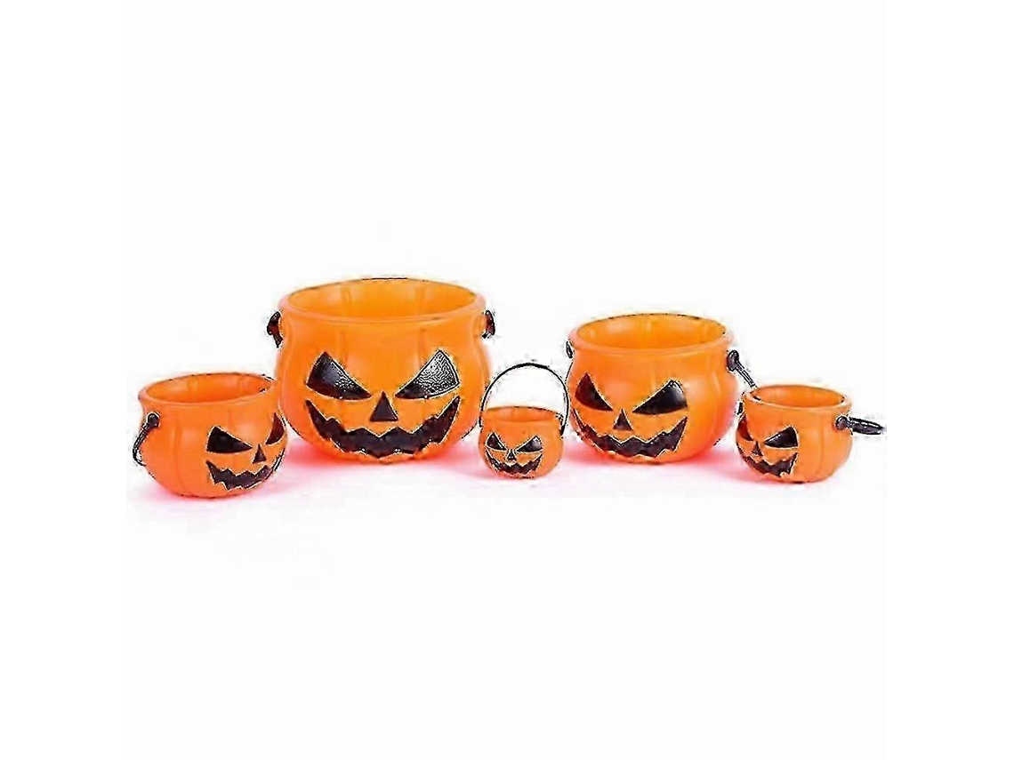 Balde De Abóbora Plástico Halloween Para Doces Ou Brincadeiras