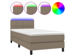 Box Spring Bed, Box Spring Beds Vidaxl Cinzento-acastanhado Tecido (90 X 190 Cm)