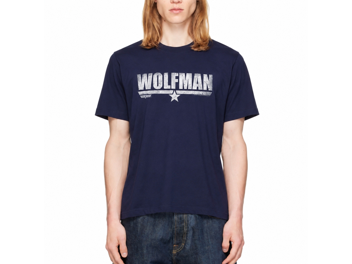Rockinstone Top Gun Movie Wolfman Navy Adult T-shirt Size:m