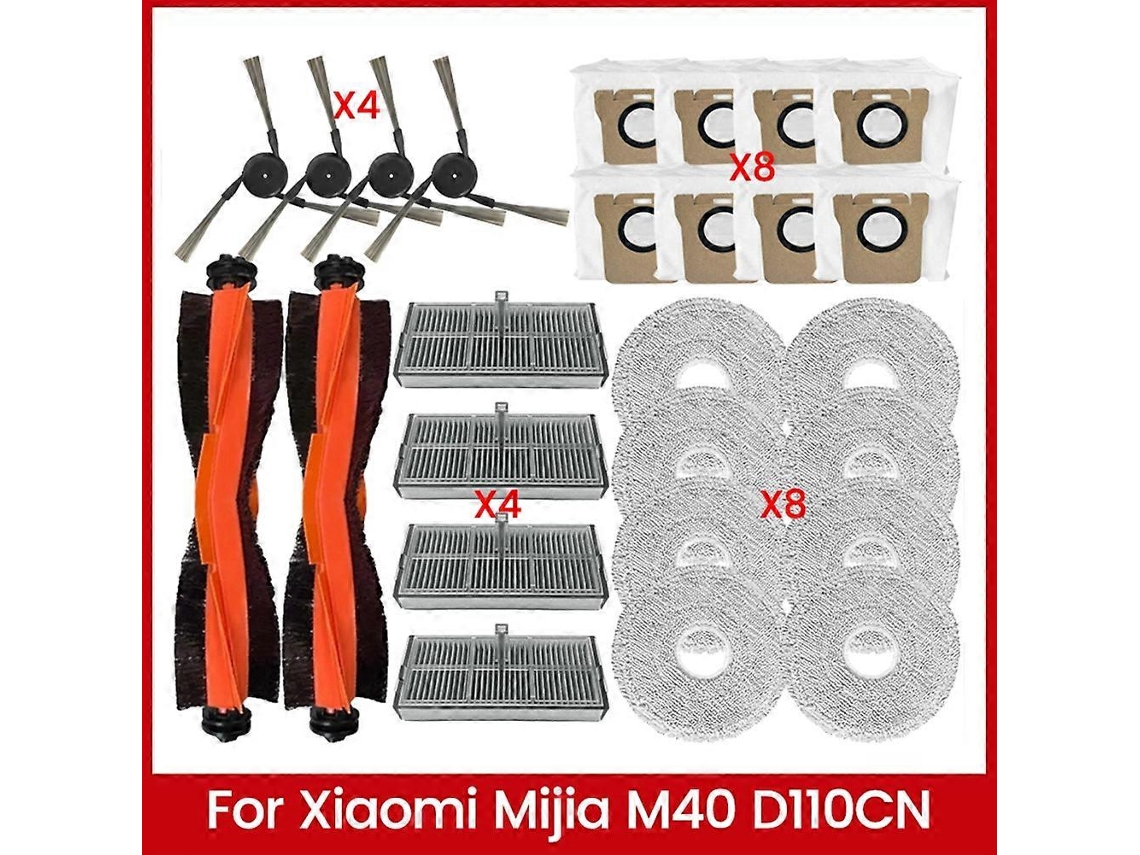 26pcs Vacuum Brush Filter Mop Cloth Dust Bag Kit For Omni M40 D110cn Vacuum Cleaner Replacement Acc