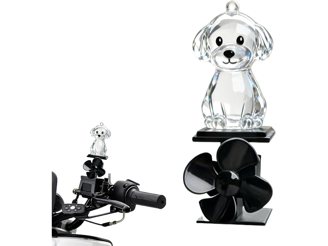 Miniaturas de Cachorros, Decoração Iluminada com Tema de Motocicleta, Figuras de Animais Movidas a Vento, para CHABERLU