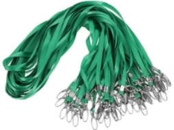 Lurelia Cordão Com Chaveiro Em Metal E Nylon Verde 50 Unidades Para Escritório E Escola