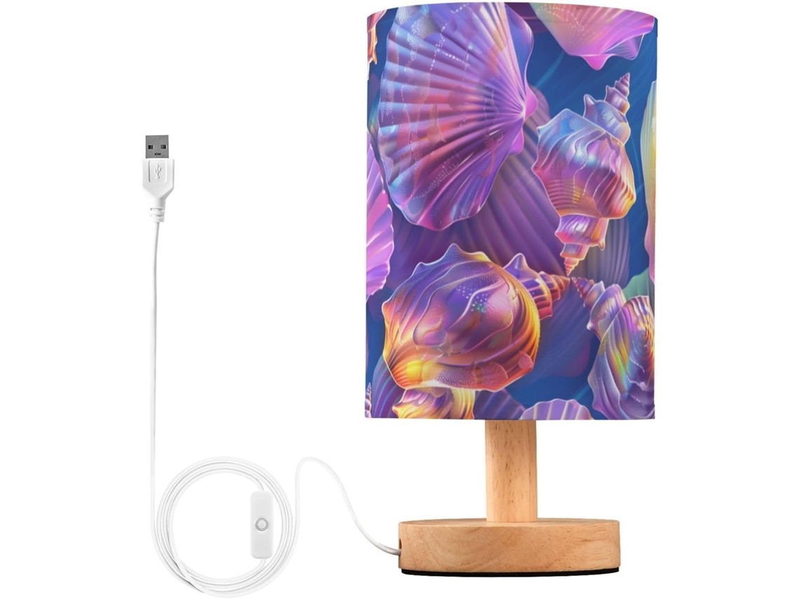 Luminária De Mesa Mnsruu Para Quarto, Sala De Estar E Cabeceira, Em Formato De Conchas Néon Coloridas Com Portas