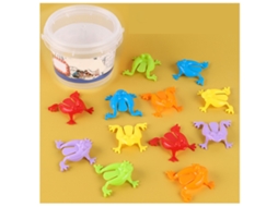 Mali 12pcs Brinquedo Sapo Saltador Plástico Colorido com Balde Transparente para Crianças