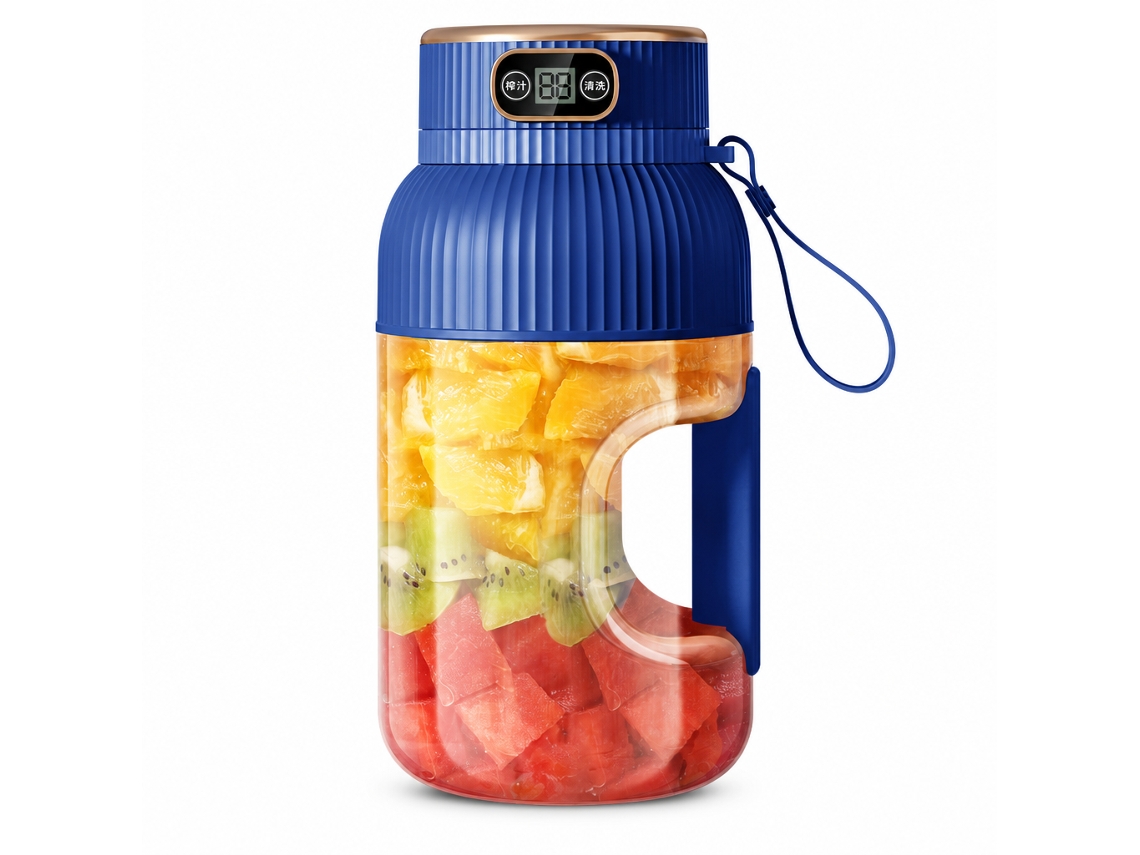 Liquidificadora Portátil Recarregável Por Usb Com 10 Lâminas E Tampa Para Beber, Azul