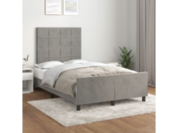 Vidaxl Estrutura De Cama Sem Colchão Cinza Claro Veludo