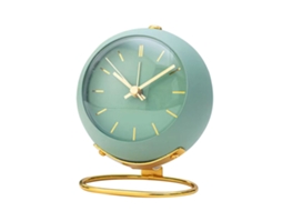Mini despertador silencioso de metal Baok para decoração de dormitório estudantil, verde.