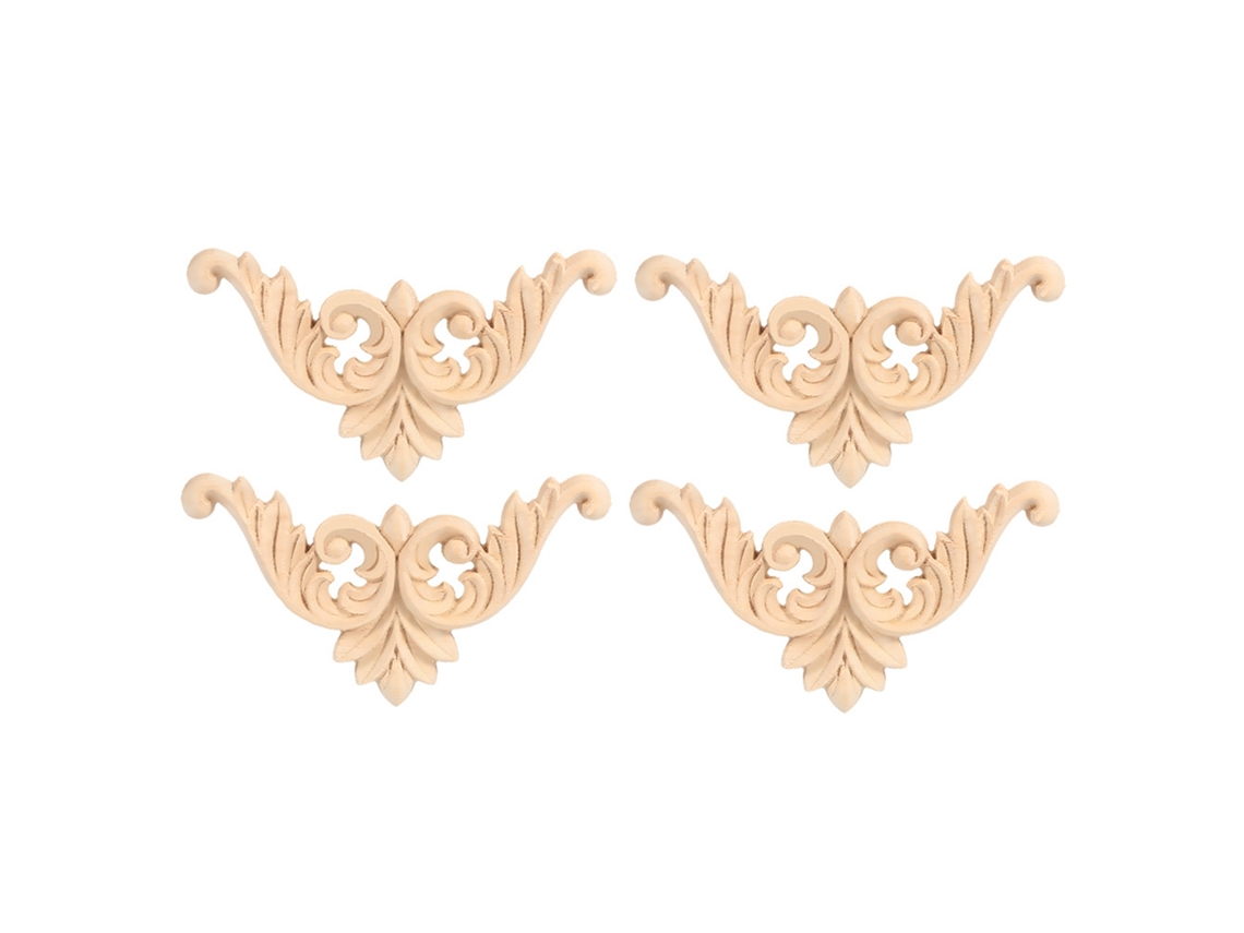 Aplique De Esquina Flor Em Madeira Laxiscreed 8x8cm Para Decorações Elegantes