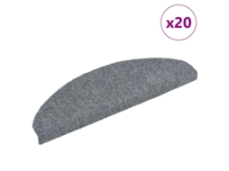 Vidaxl Tapetes De Escada Autoadesivos 20 Peças 65x21x4 Cm Cinza Claro Semicircular Grande