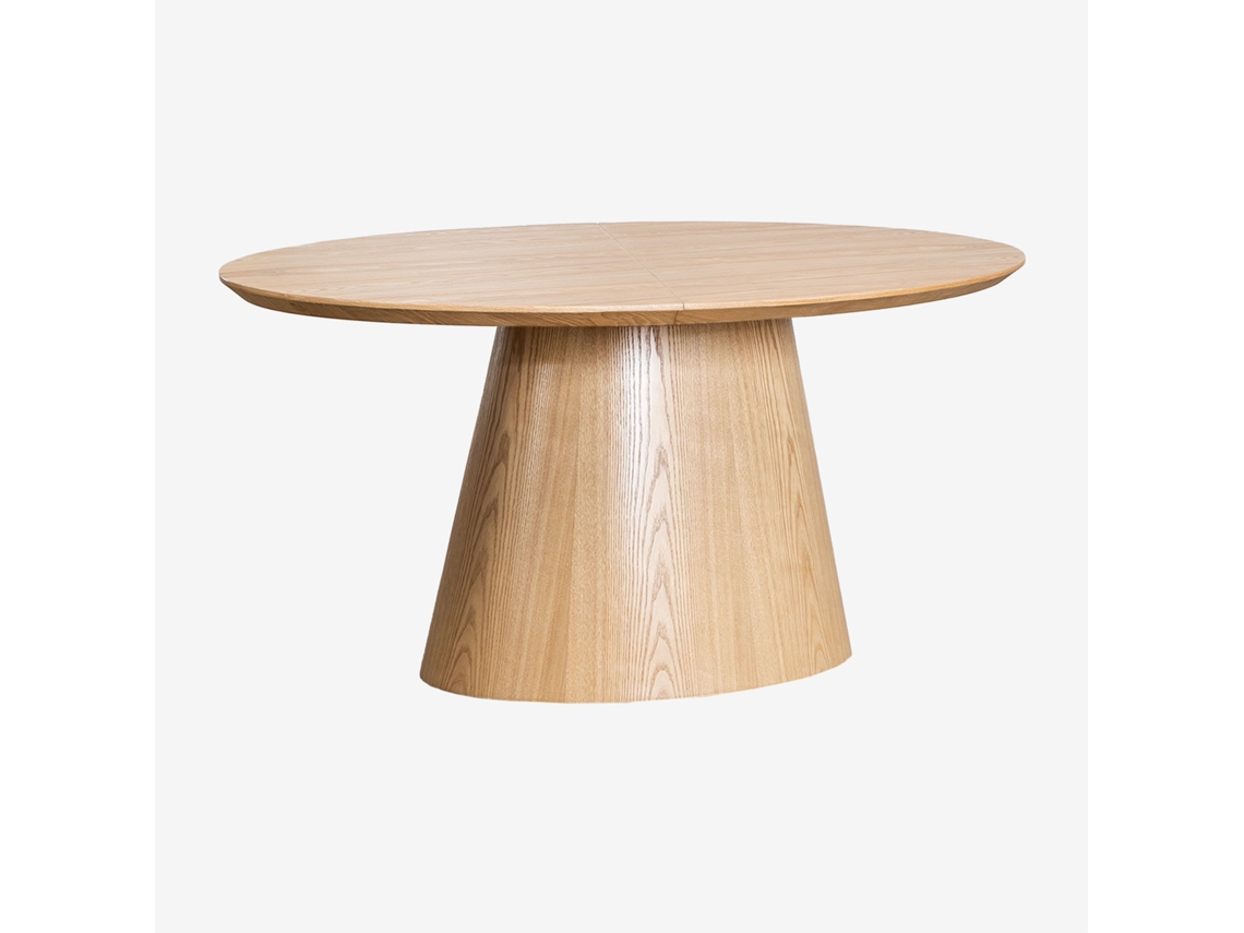 Sklum Mesa De Jantar Oval Extensível 160-200x100 Cm Em Mdf E Folheado Gala Mdf - Folheado De Nogal Madeira Natural
