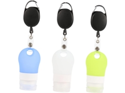 Conjunto De 3 Frascos De Silicone Para Viagem, Dispensadores Portáteis De Shampoo, Recipientes Para Viagem