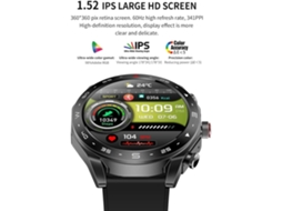 Smartwatch Com Fones De Ouvido Tela Ips De 1 52 Para Homens E Mulheres Rastreador De Fitness Robusto À Prova Dágua Ip67 Preto Yunzii