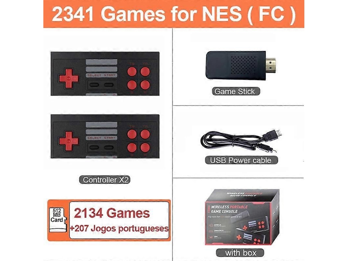 Ns mini Console de Jogos Portátil Sem Fio 2134 Clássicos para Nes Fc Dendy Retro Video Game GOKOCO