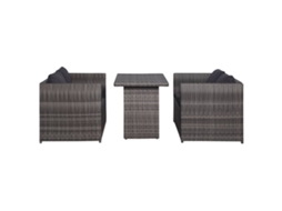Conjunto de Sofás para Jardim 11 Pcs Vime Pe Cinzento MAISON EXCLUSIVE
