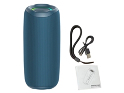 Caixa De Som Sem Fio (portátil De Alcance Total 52mm Rgb) Fanatic Blue Com Bateria Integrada Enviada