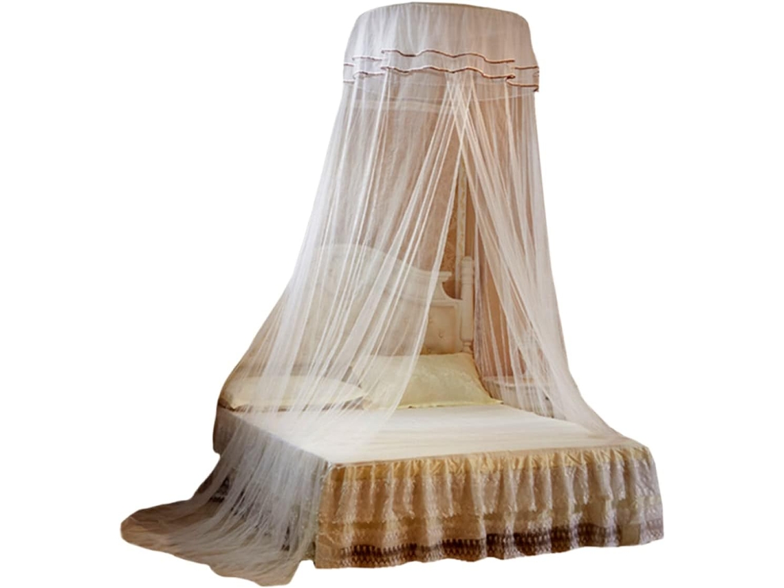 Dossel De Cama Clássico Branco Em Malha Fina Para Quarto