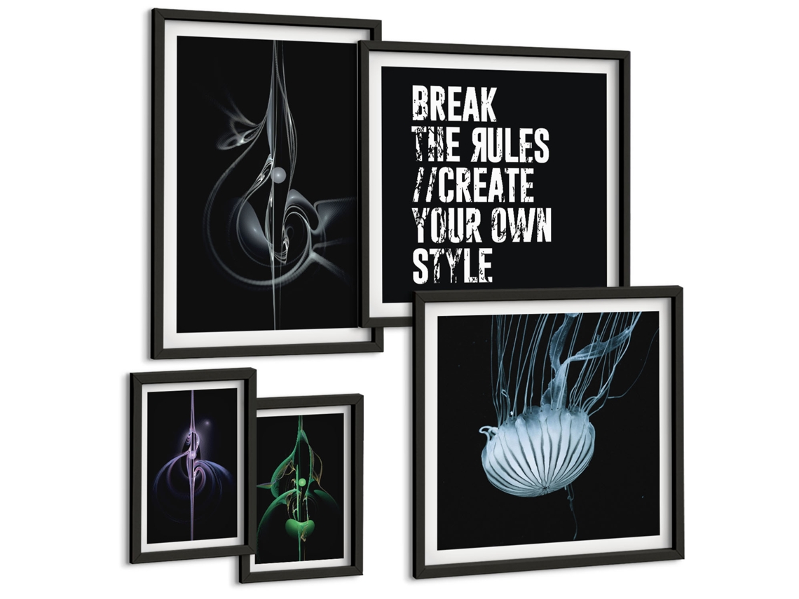 Conjunto De Pinturas Motivos Abstratos Criativos Espelharte (5 Peças)