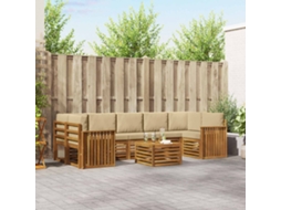 Vidaxl Conjunto De Sofás Para Exterior 8 Unid. Natural E Bege