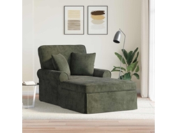 Vidaxl Chaise Lounge Com Saia Com Almofada Verde 157 X 91 X 91 Cm Ares