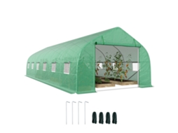 Estufa Túnel 800x300x200 12 Janelas Pe 140g Teto Pontiagudo Verde
