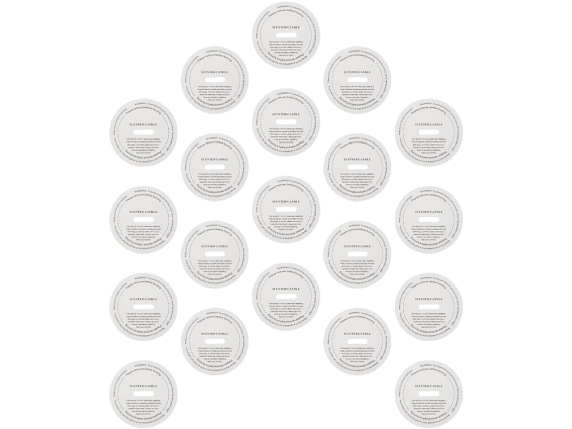 20 Etiquetas De Papel Branco À Prova De Poeira Para Velas Aromáticas, Adesivos