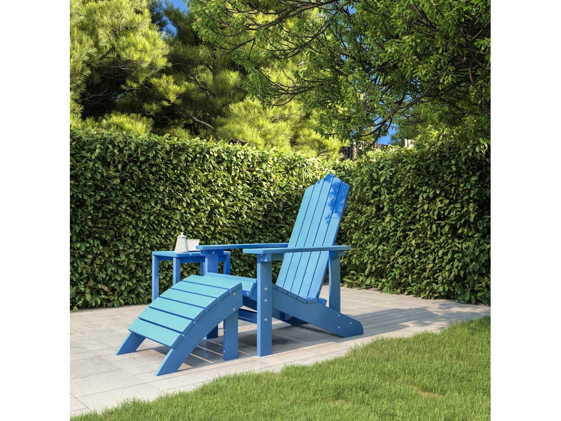 Cadeira De Jardim Adirondack Com Banco De Pés Pead Ciano Dkd Home Decor