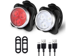 Kit de luzes para bicicleta YURU, super brilhante, USB recarregável, farol LED frontal, à prova d'água