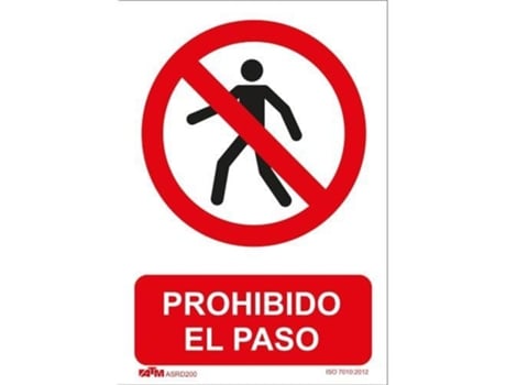 Señal de proibido o acesso a peões PVC Glasspack 300 x 400 mm ATM-SEÑALIZACIÓN