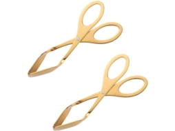 Pinzas De Alimentos De Acero Inoxidable 304, 2 Piezas De 7 Pulgadas, Para Cocina, Barbacoa, Buffet, Ensalada, Oro