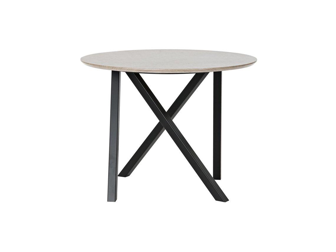 Mesa Lateral de Metal e Madeira, 65x65x49,5cm ALEXANDRA HOUSE LIVING