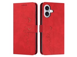 Capa De Couro Para Celular Com Estampa De Coração E Cordão Longo