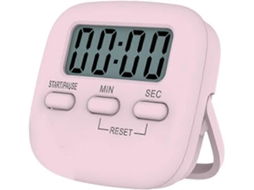 Temporizador Digital De Cozinha, Base Magnética, Suporte Dobrável Ou Orifício Para Pendurar, Acabamento Rosa