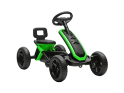 Kart Pedais Kart com Rodas Antiderrapantes de Eva Estrutura Metálica Carga 30 Kg para Crianças 2 5 Anos 85.5x49x57 Cm Verde FYNTERA EUROPA