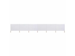 Vidaxl Para-vento Com 6 Painéis Em Tecido 800x120 Cm Cor Areia Branco