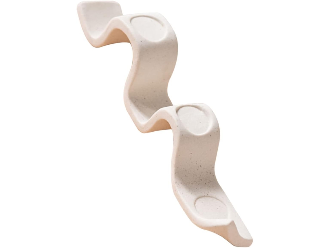 Castiçal De Cerâmica Em Formato De Arco, Branco, Design E Resistente