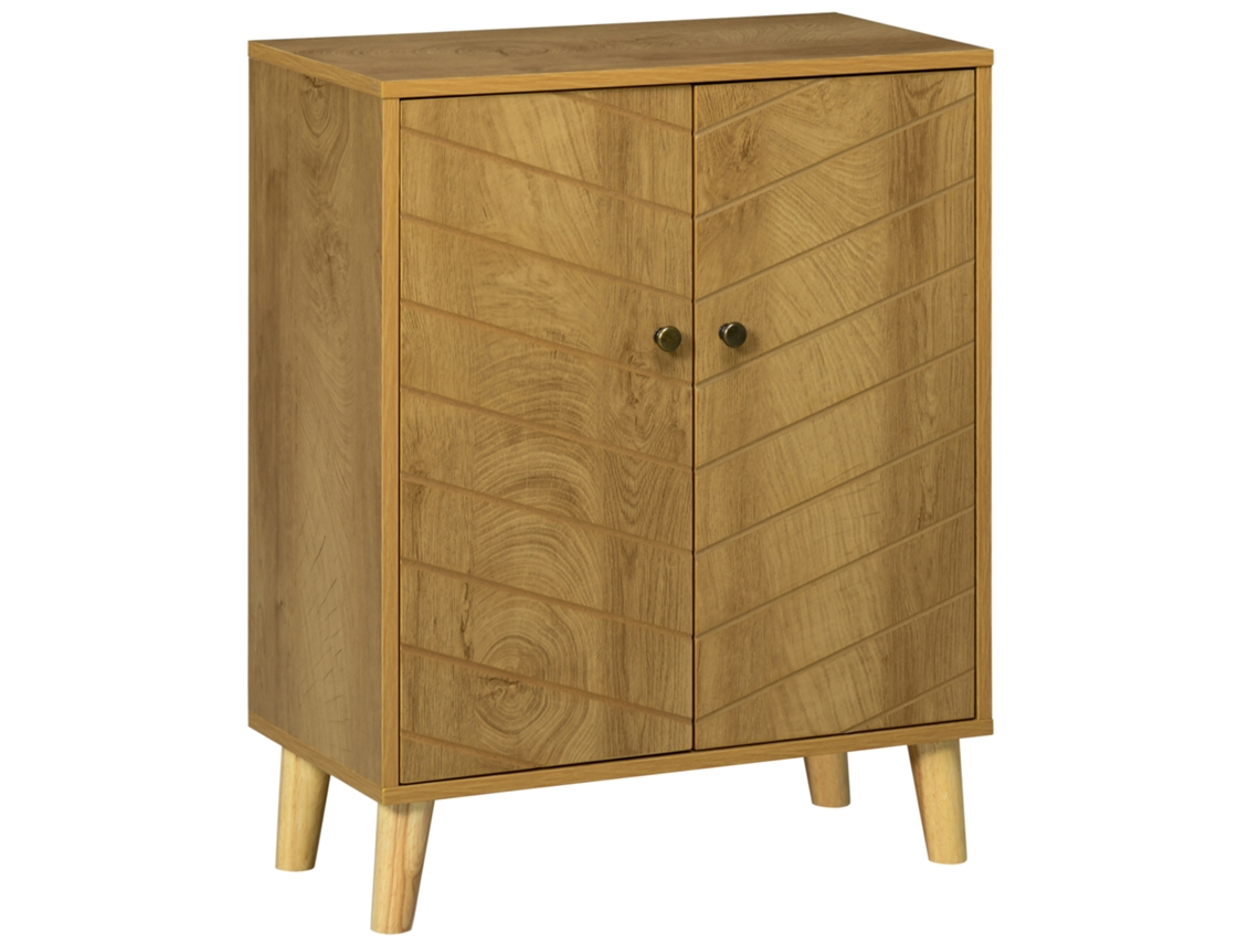 Armário De Madeira Multiuso Estilo Vintage Com Duas Prateleiras Internas, 60x30x76cm, Com Estrutura Resistente E Durável, Ideal Para Uso Diário E