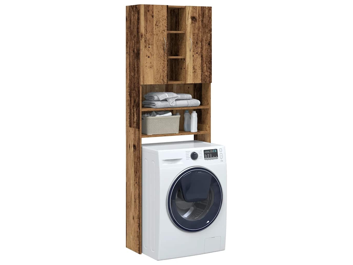 Vidaxl Armário Máquina De Lavar Roupa 64x25,5x190 Cm Madeira Velha