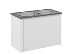 Comedouro Para Cães Com Armazenamento E 2 Tigelas Inox 1l, Estação Elevada Para Cães Grandes, Branco