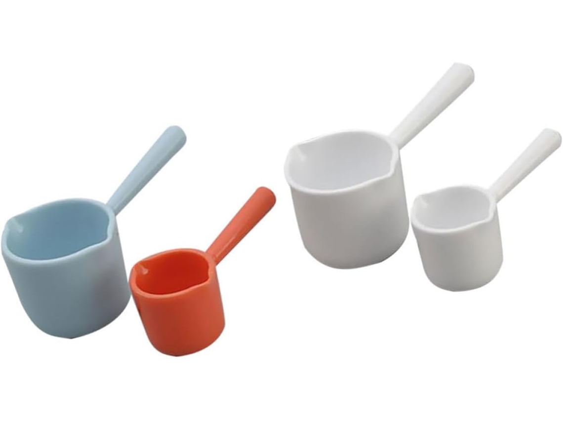 Colher De Café Mini Multifuncional Retrô, 4 Peças, Plástico