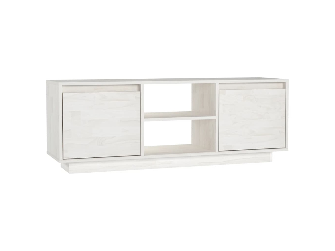 Madeira TV Móvel de Pinho Maciça Branco (110x30x40 cm)