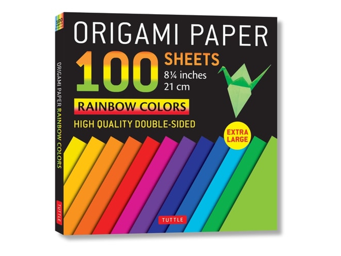 Livro Origami Paper 100 sheets Rainbow Colors 8 1/4quot de Tuttle Studio (Inglês)