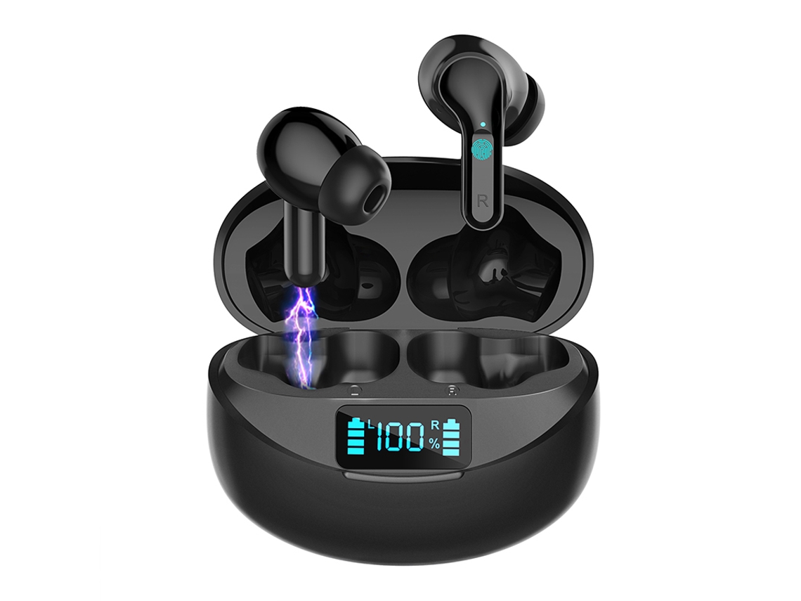 Fones De Ouvido Sem Fio Bluetooth Tws Com Cancelamento De Ruído, Visor Led E Função De Cancelamento De Ruído.