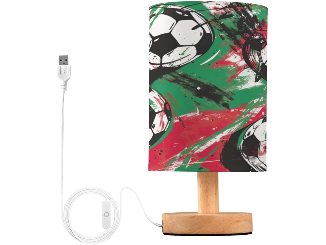 Luminária De Cabeceira Led Usb Pequena Skyshu Com Base Madeira Antiderrapante E Cúpula Que Não Ofusca Os Olhos, Ideal