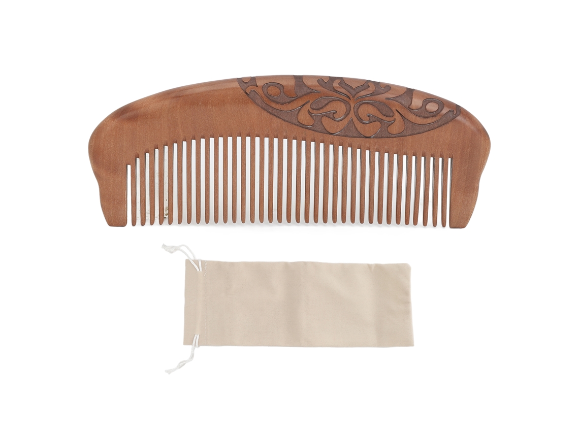 Pente De Madeira De Sândalo Para Todos Os Estilos E Para Desenredar O Cabelo