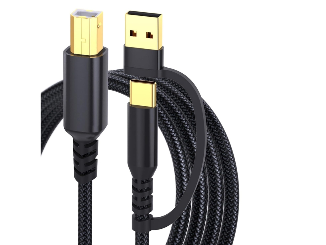 Controlador De Cabo Impressora Trançado Com Portas Usb Acab Para
