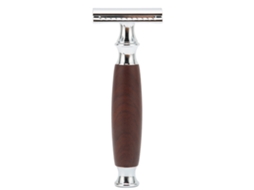 Aparelho De Barbear Manual Com Lâmina Dupla Para Homens, Cabo De Madeira E Liga De Zinco, Portátil Para Casa, Salão E Viagens (sem Lâmina)